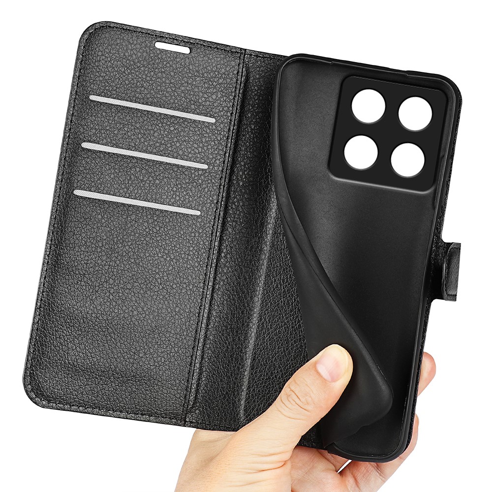  Xiaomi 14T Fodral Litchi Läder Svart