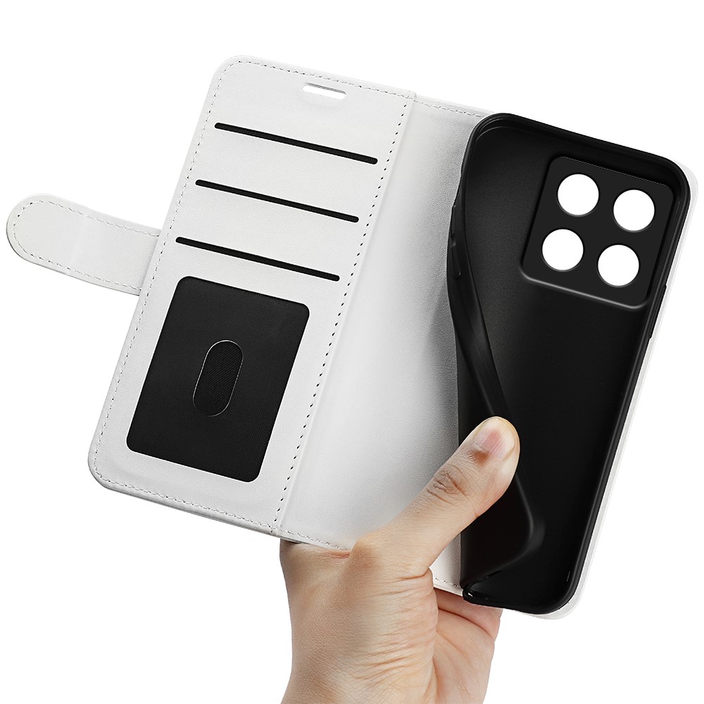  Xiaomi 14T Pro Fodral Crazy Horse Läder Vit