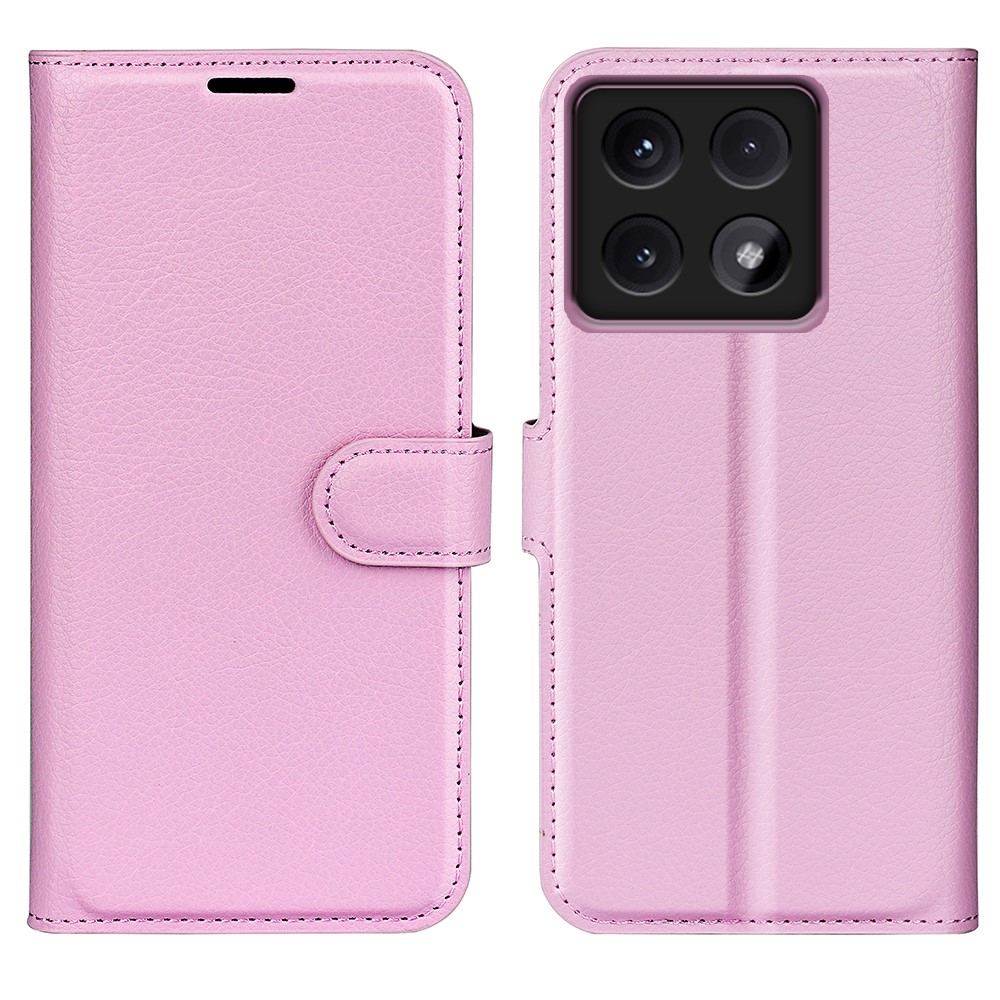  Xiaomi 14T Pro Fodral Litchi Läder Ljus Rosa
