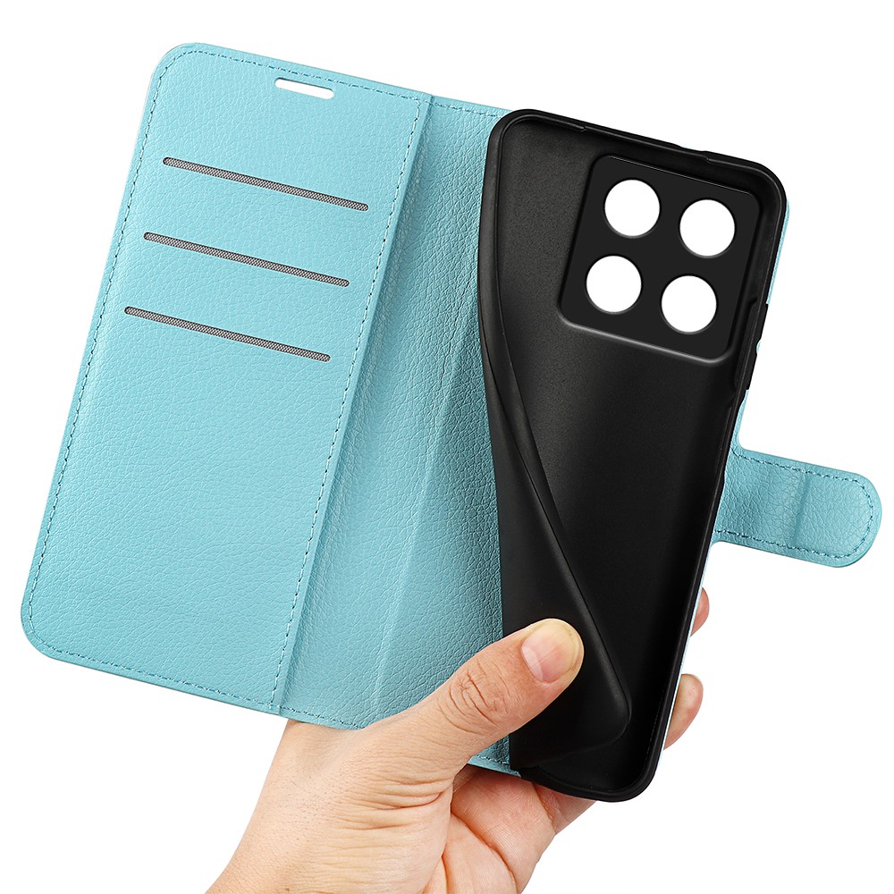  Xiaomi 14T Pro Fodral Litchi Läder Blå