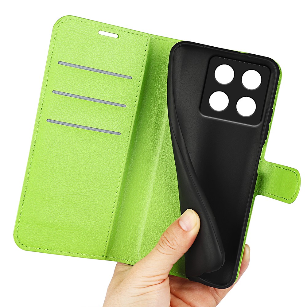  Xiaomi 14T Pro Fodral Litchi Läder Grön