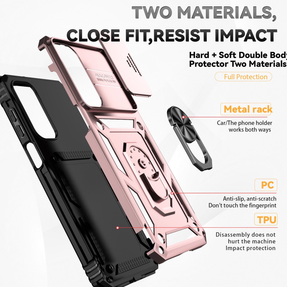  Samsung Galaxy A16 Skal CamShield Ring Hybrid Roséguld