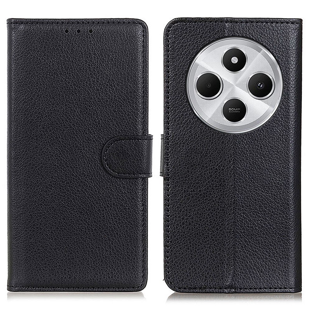  Xiaomi Redmi 14C Fodral Litchi Läder Svart
