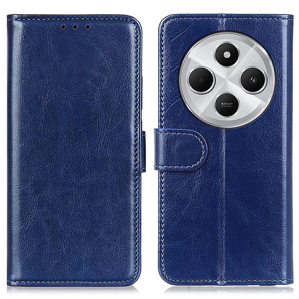  Xiaomi Redmi 14C Plånboksfodral Crazy Horse Läder Blå