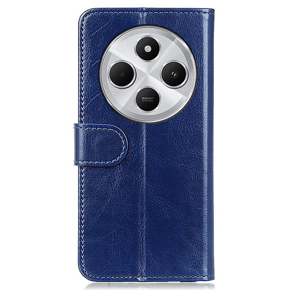  Xiaomi Redmi 14C Plånboksfodral Crazy Horse Läder Blå