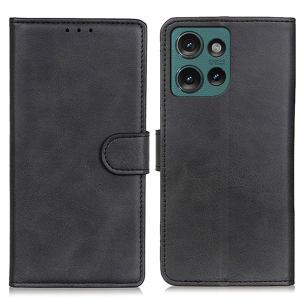  Motorola Edge 50 Plånboksfodral Läder Svart