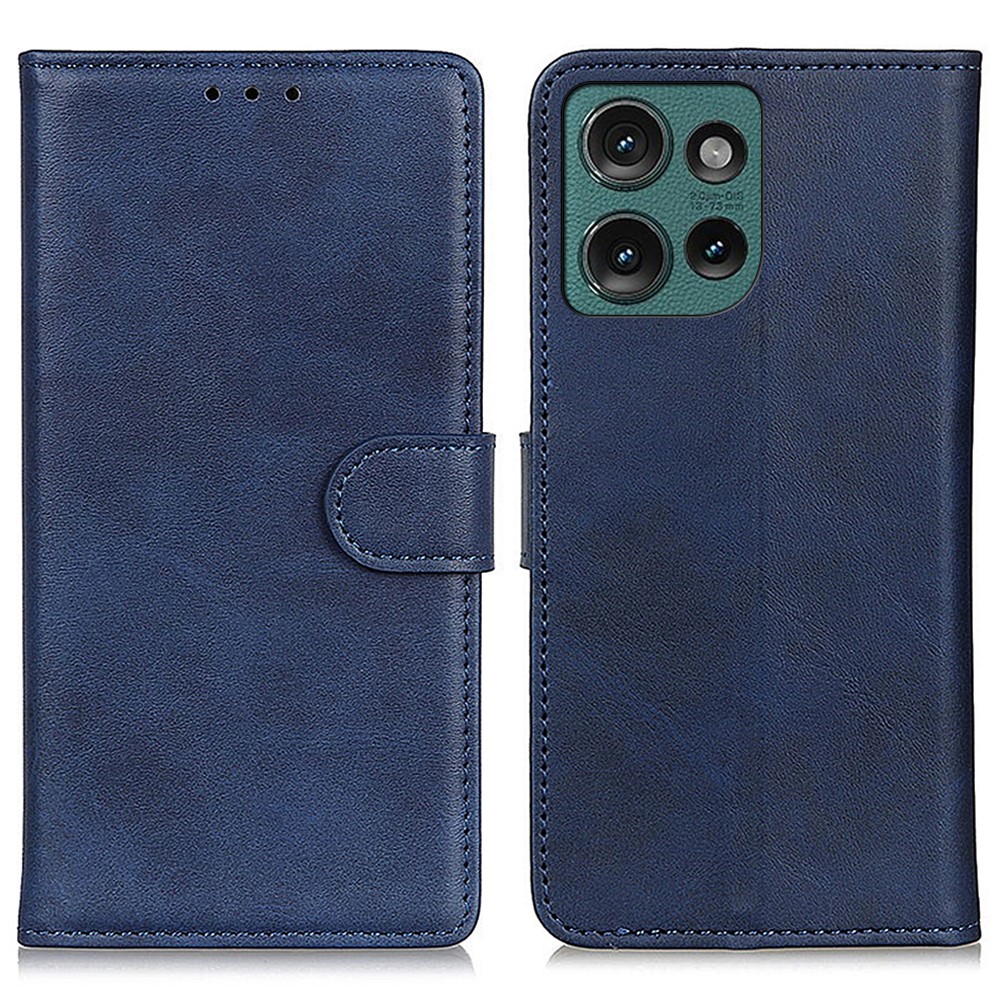  Motorola Edge 50 Plånboksfodral Läder Blå