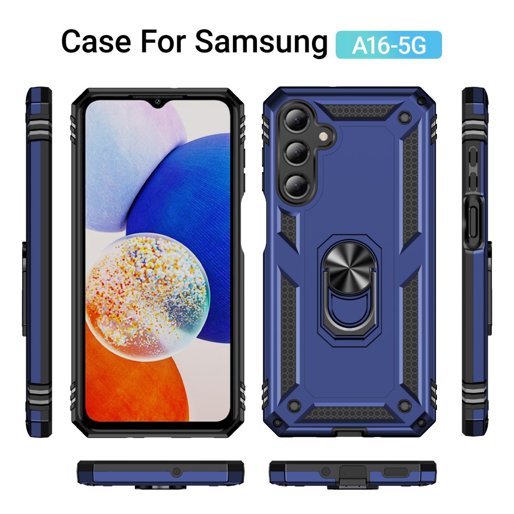  Samsung Galaxy A16 Skal Shockproof Hybrid Ring Blå