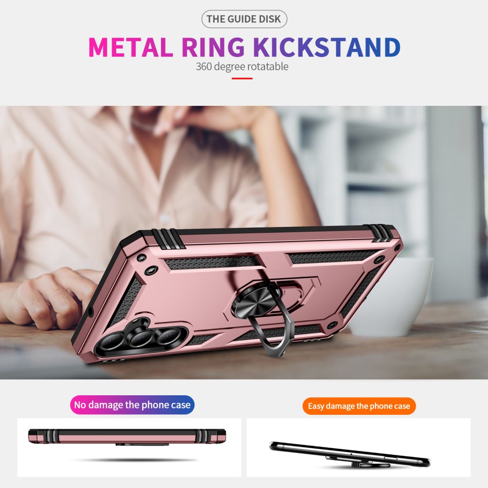  Samsung Galaxy A16 Skal Shockproof Hybrid Ring Roséguld