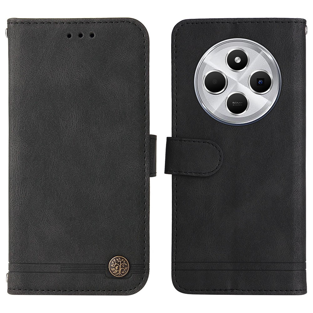 Xiaomi Redmi 14C Plånboksfodral Läder Svart