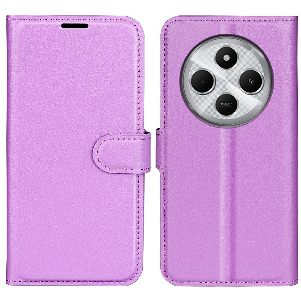  Xiaomi Redmi 14C Fodral Litchi Läder Lila
