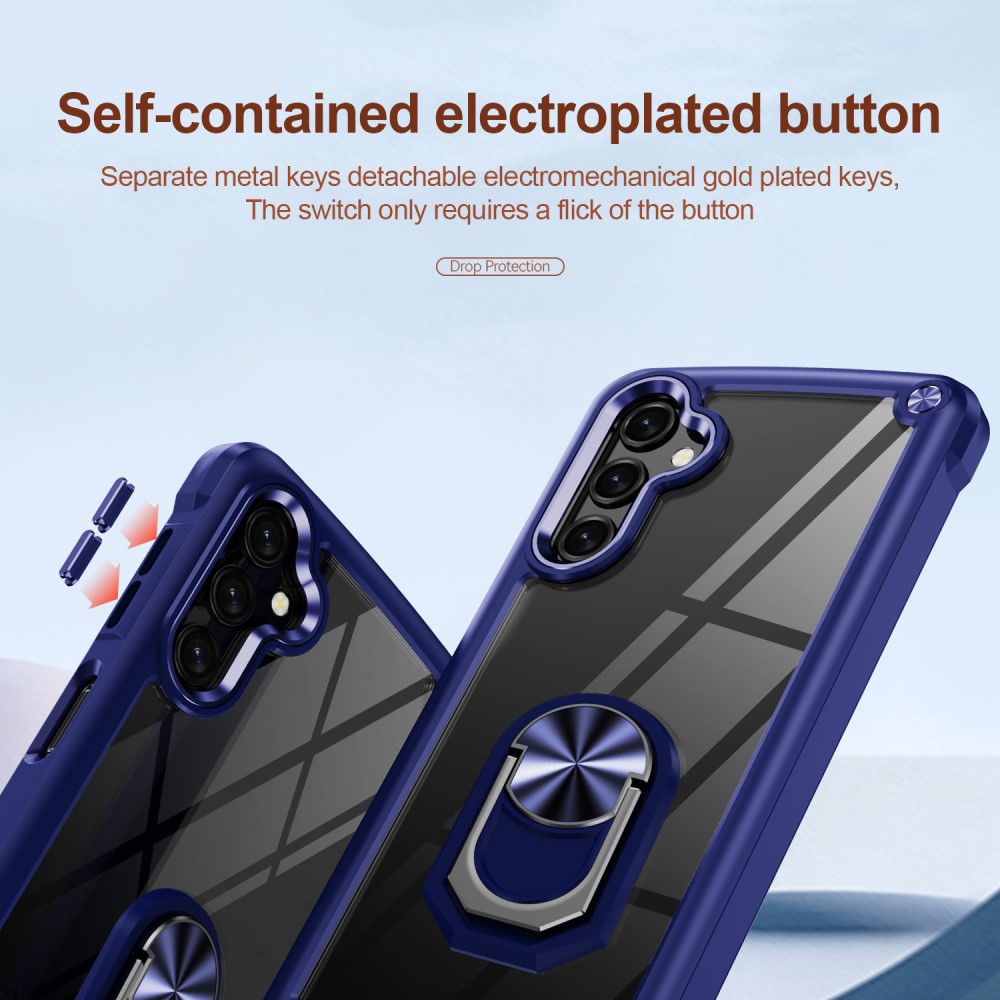 Samsung Galaxy A16 Skal Shockproof Ring Hybrid Blå