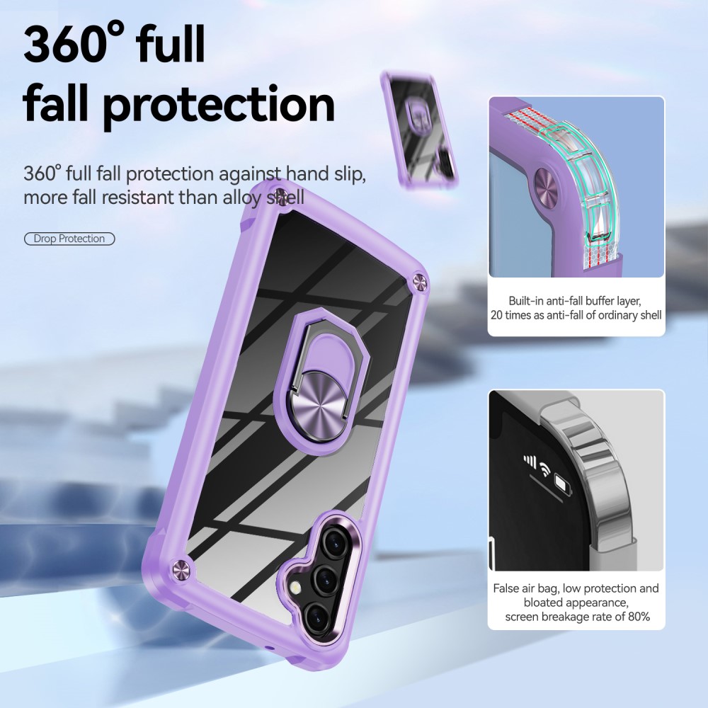  Samsung Galaxy A16 Skal Shockproof Ring Hybrid Lila