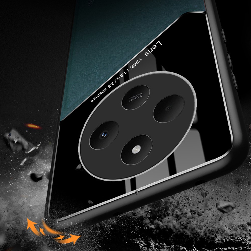  Xiaomi Redmi 14C Skal Med Inbyggd Magnetplatta Läder Orange