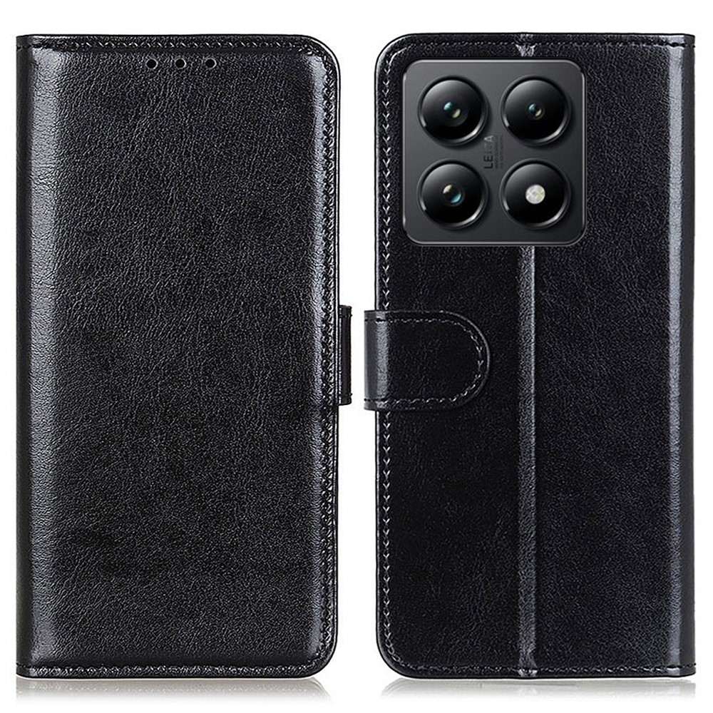  Xiaomi 14T Fodral Crazy Horse Läder Svart