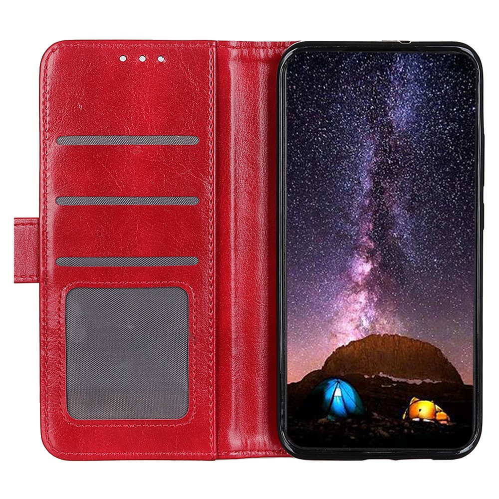  Xiaomi 14T Fodral Crazy Horse Läder Röd