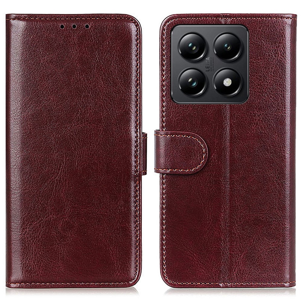  Xiaomi 14T Fodral Crazy Horse Läder Brun