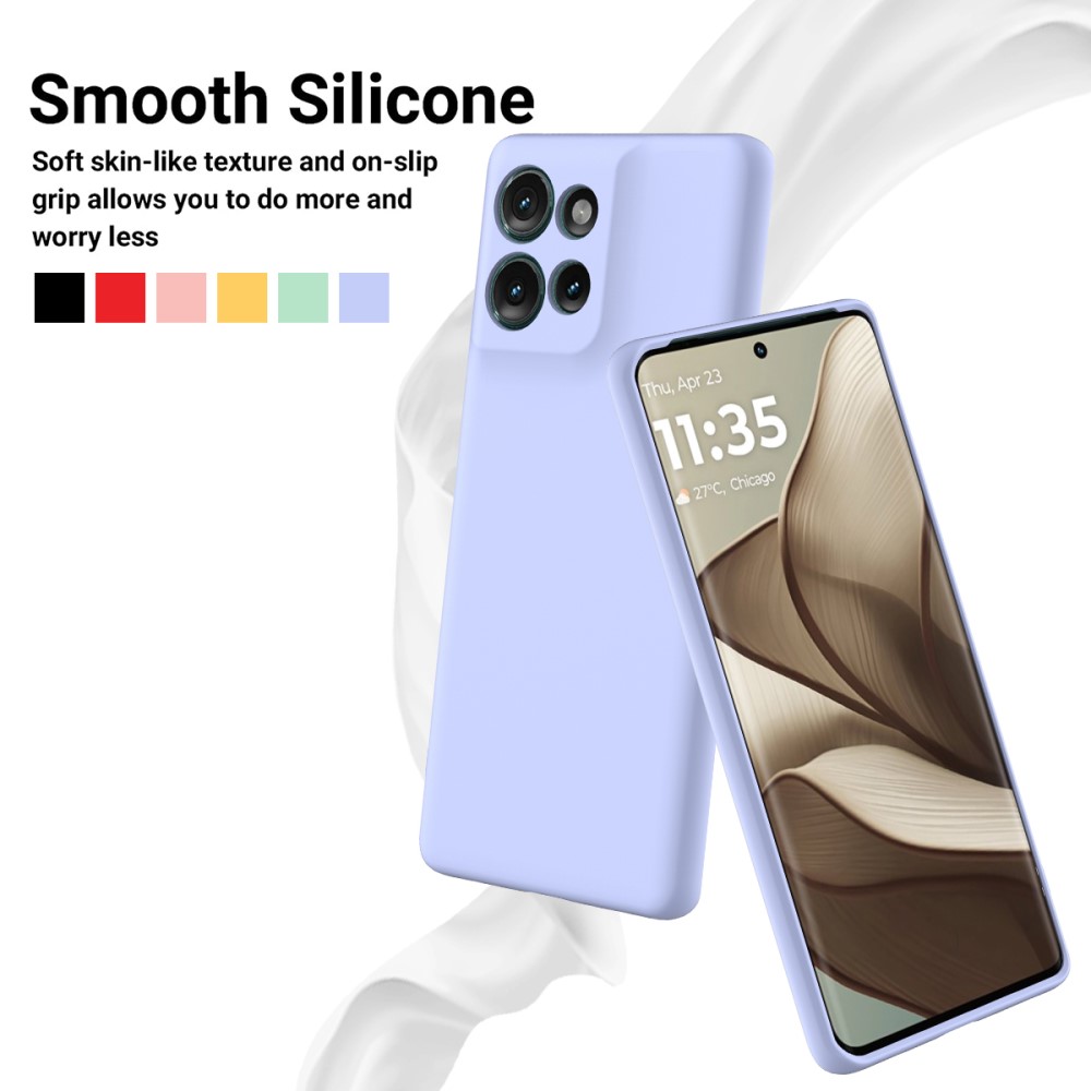  Motorola Edge 50 Skal Liquid Silikon Lila