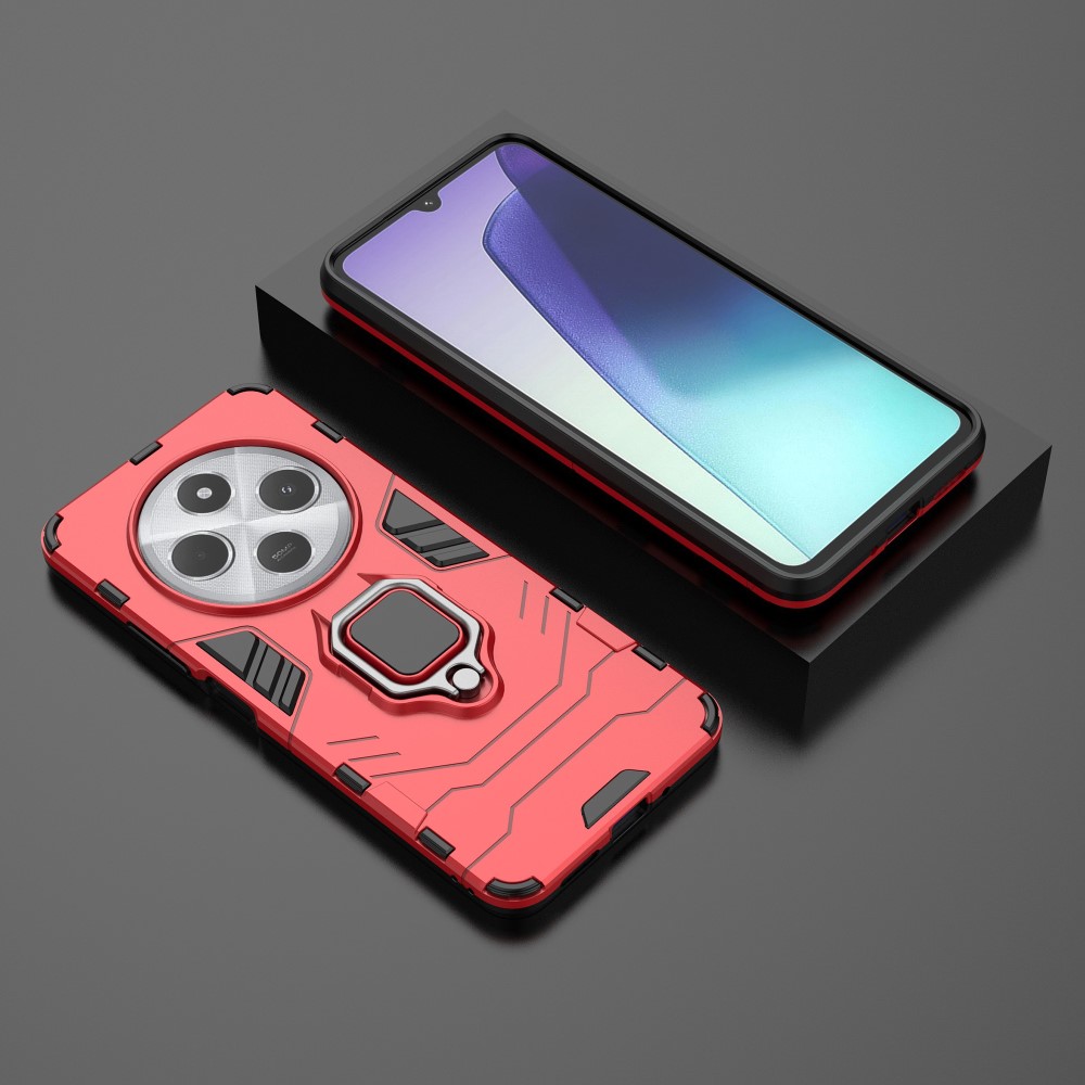  Xiaomi Redmi 14C Skal Hybrid Armor Ring Röd