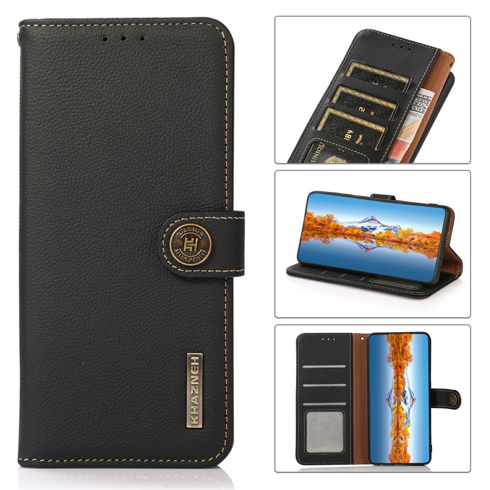 KHAZNEH KHAZNEH Xiaomi 14T Fodral Äkta Läder Svart