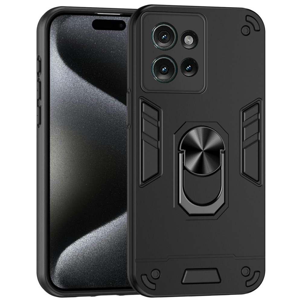  Motorola Edge 50 Skal Hybrid Armor Ring Svart