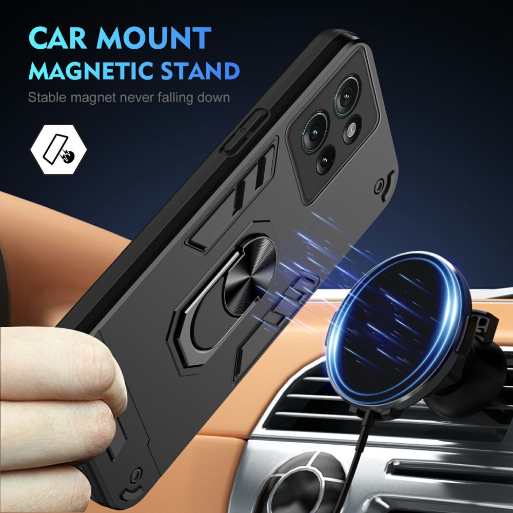  Motorola Edge 50 Skal Hybrid Armor Ring Svart
