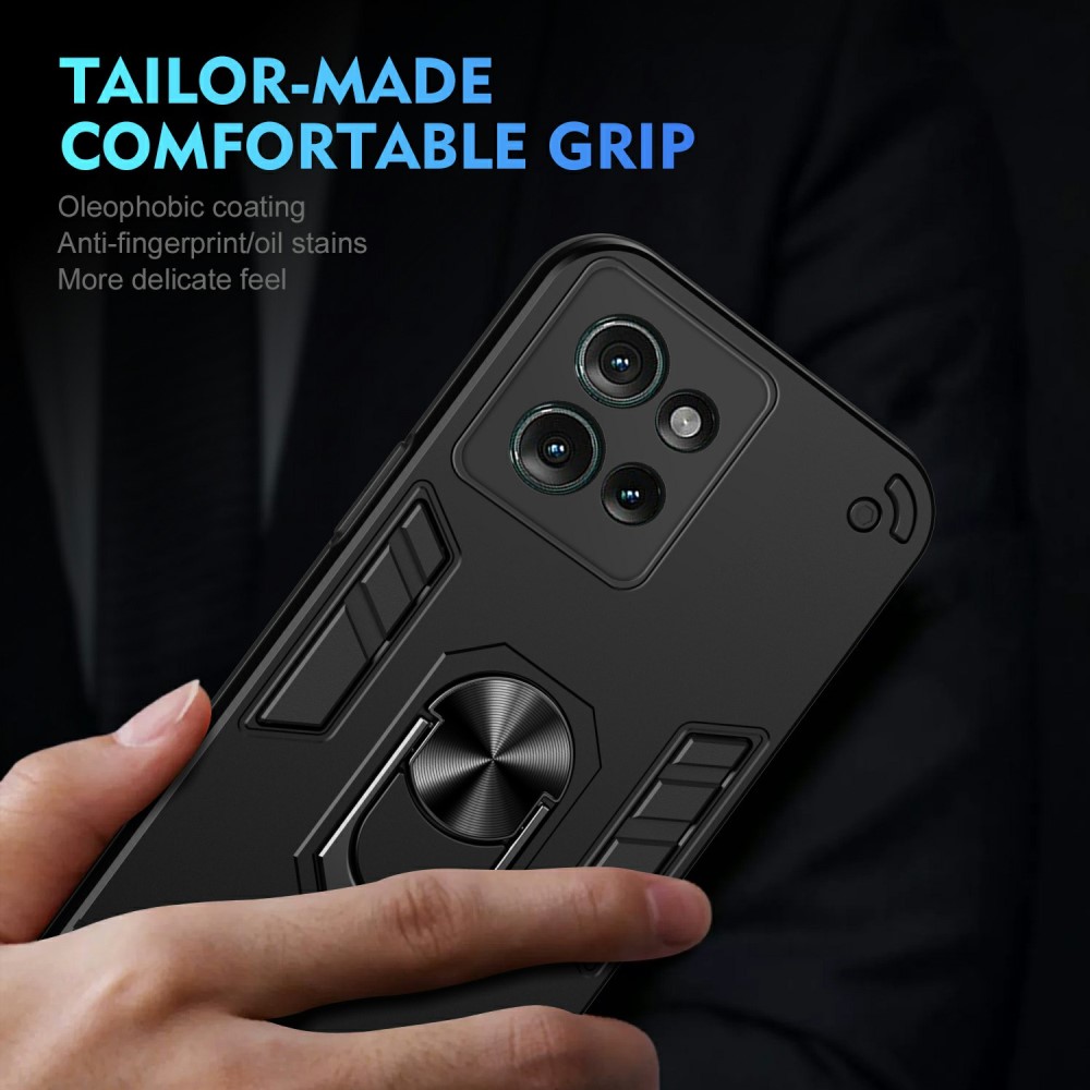  Motorola Edge 50 Skal Hybrid Armor Ring Svart