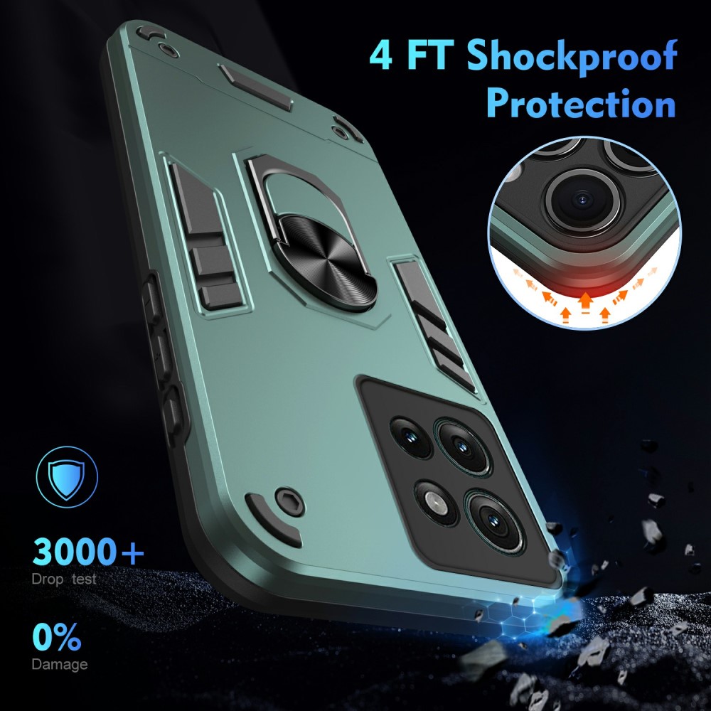 Motorola Edge 50 Skal Hybrid Armor Ring Grön