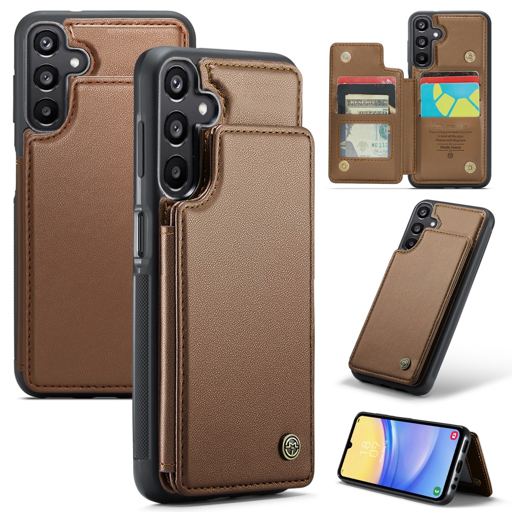CASEME CASEME Samsung Galaxy A16 Skal RFID Kickstand Plånbok Brun