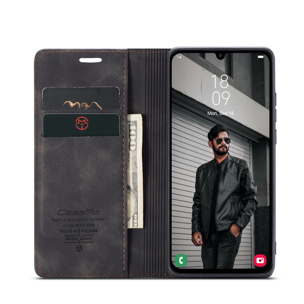 CASEME CASEME Samsung Galaxy A16 Fodral Flip Retro Läder Svart