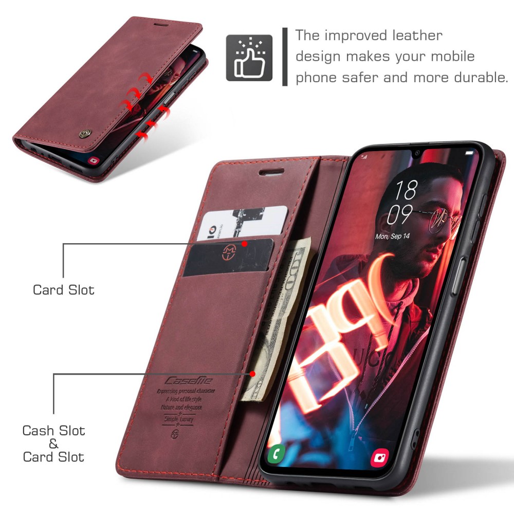 CASEME CASEME Samsung Galaxy A16 Fodral Flip Retro Läder Röd