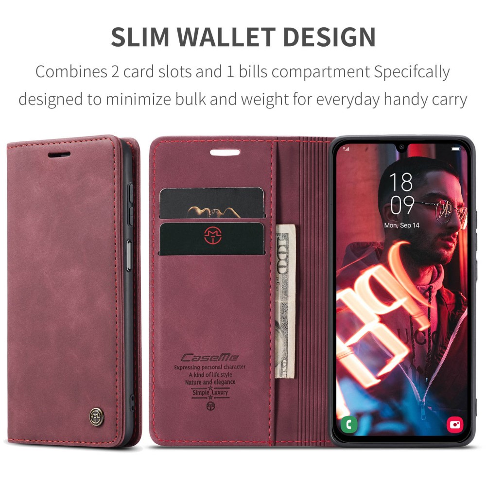 CASEME CASEME Samsung Galaxy A16 Fodral Flip Retro Läder Röd