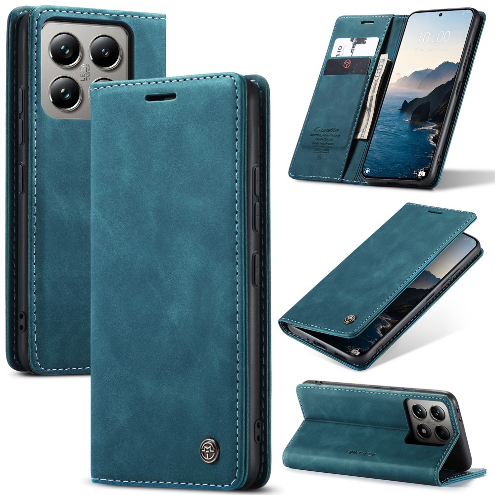 CASEME CASEME Xiaomi 14T Pro Fodral Flip Läder Blå