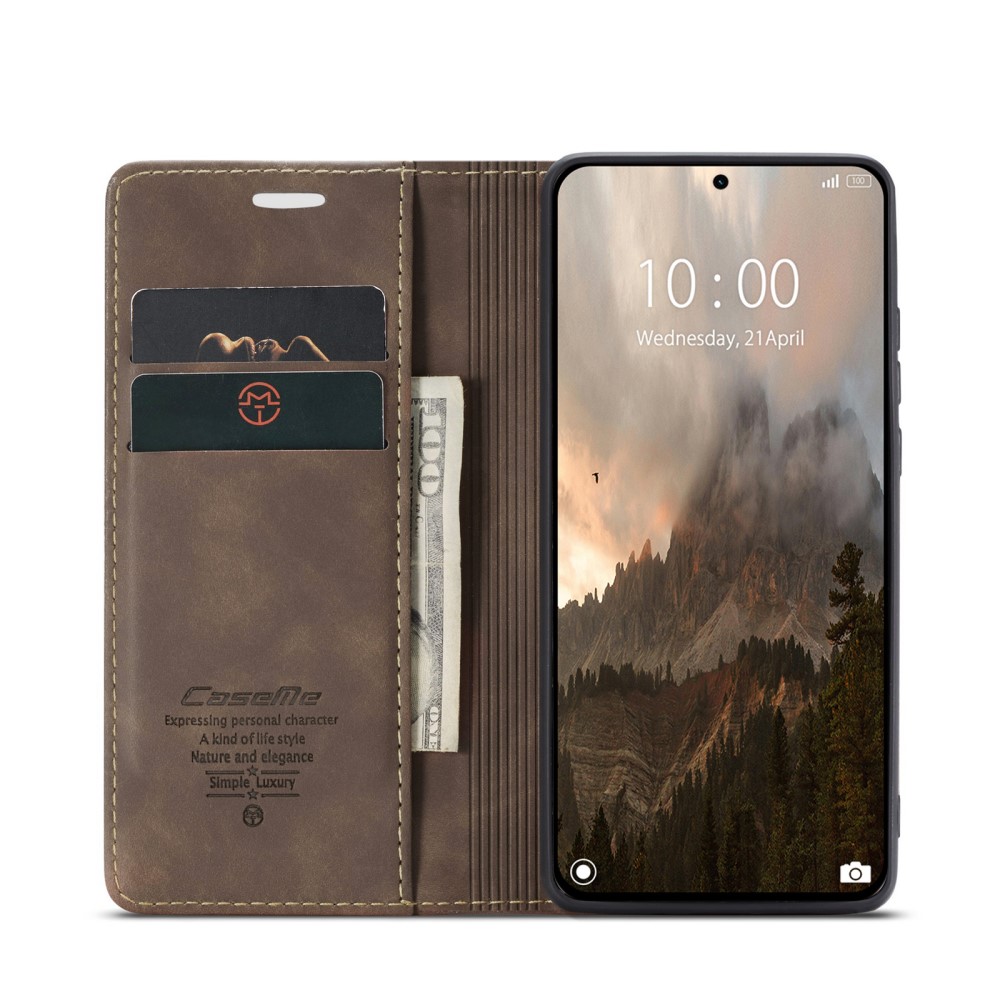 CASEME CASEME Xiaomi 14T Pro Fodral Flip Läder Mörk Brun