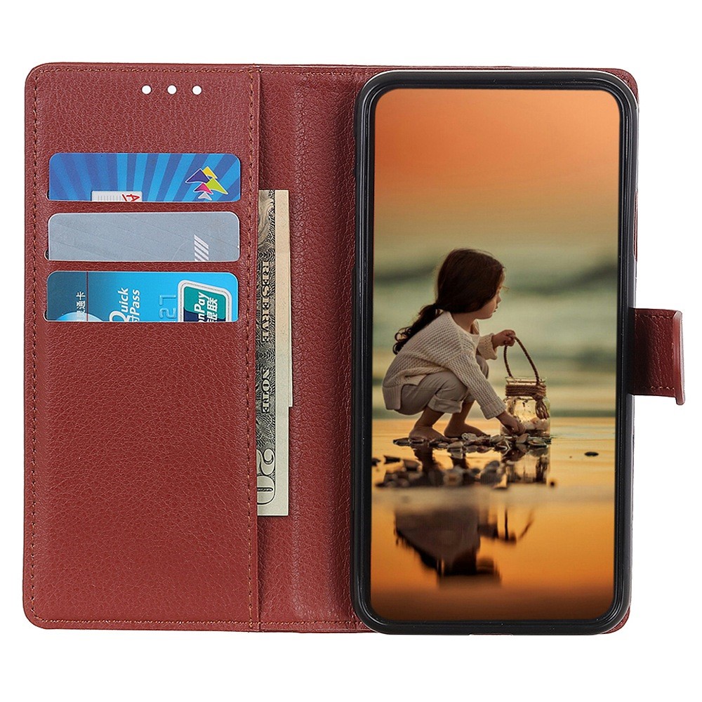  Xiaomi 14 Ultra Fodral Litchi Läder Brun