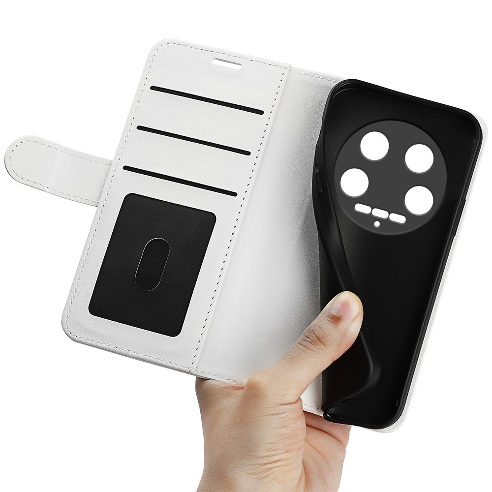  Xiaomi 14 Ultra Fodral Crazy Horse Läder Vit