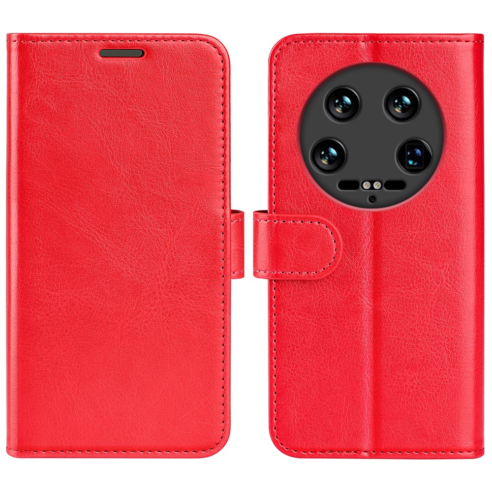  Xiaomi 14 Ultra Fodral Crazy Horse Läder Röd