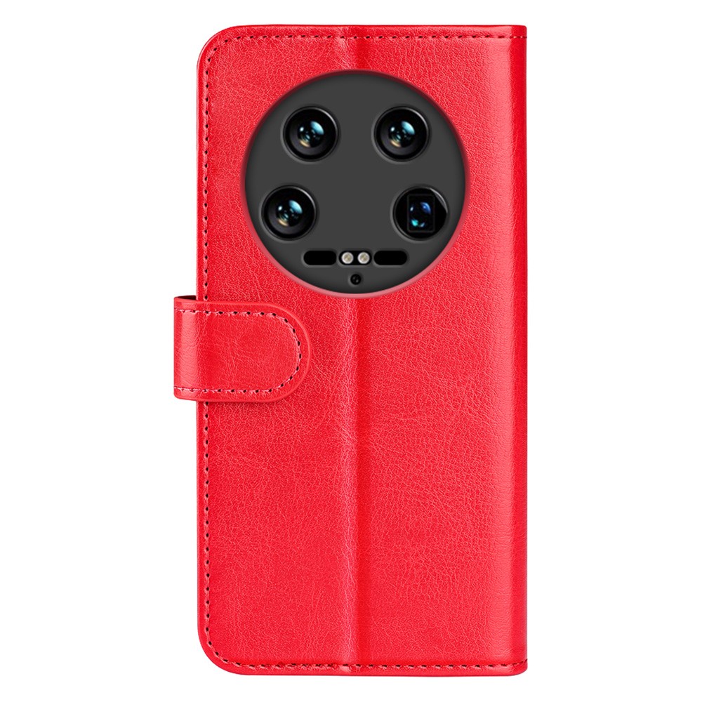  Xiaomi 14 Ultra Fodral Crazy Horse Läder Röd