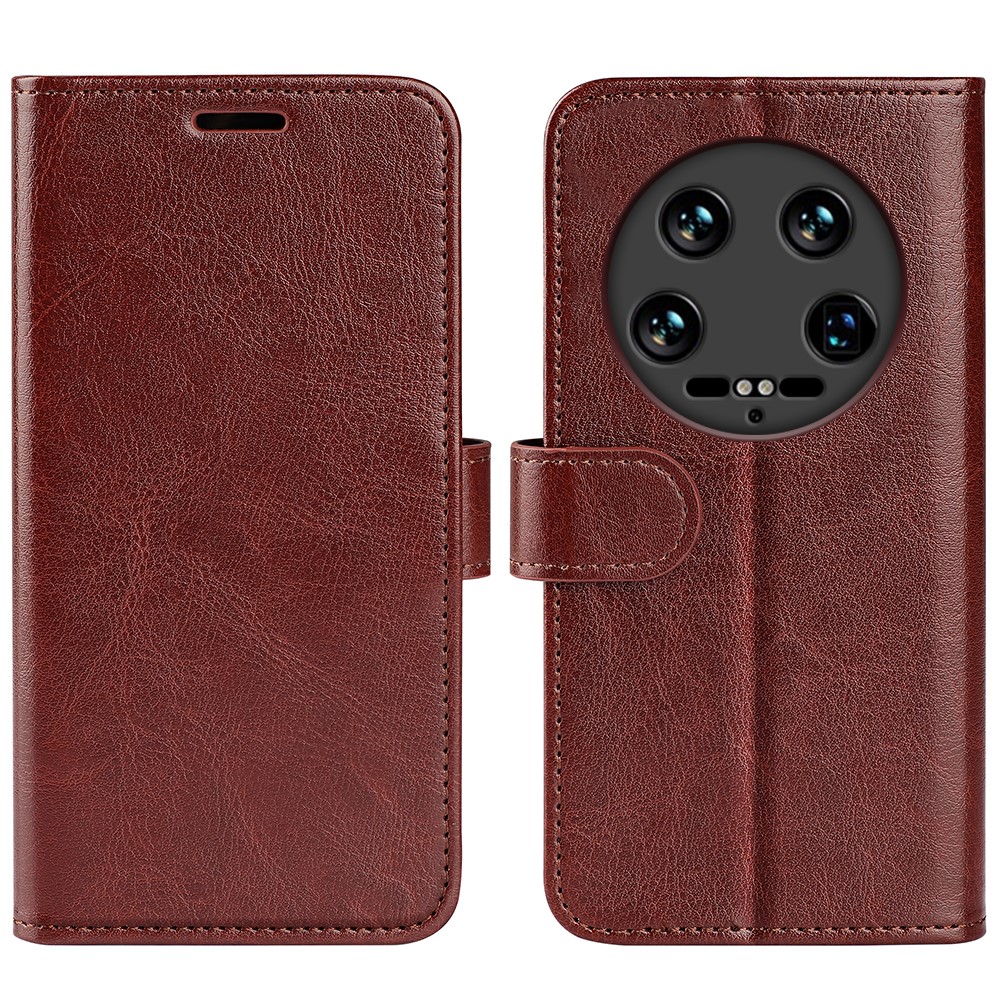  Xiaomi 14 Ultra Fodral Crazy Horse Läder Brun