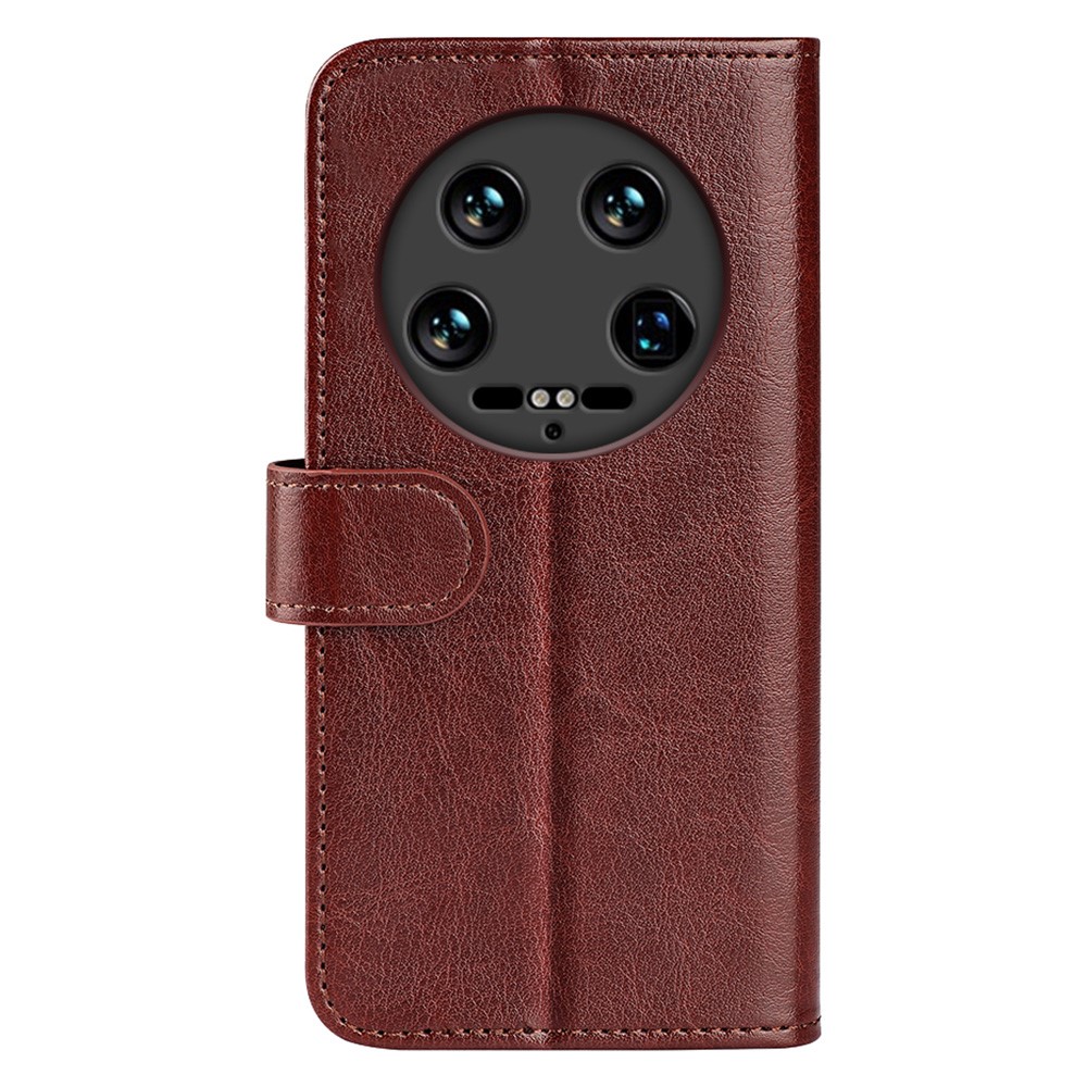  Xiaomi 14 Ultra Fodral Crazy Horse Läder Brun