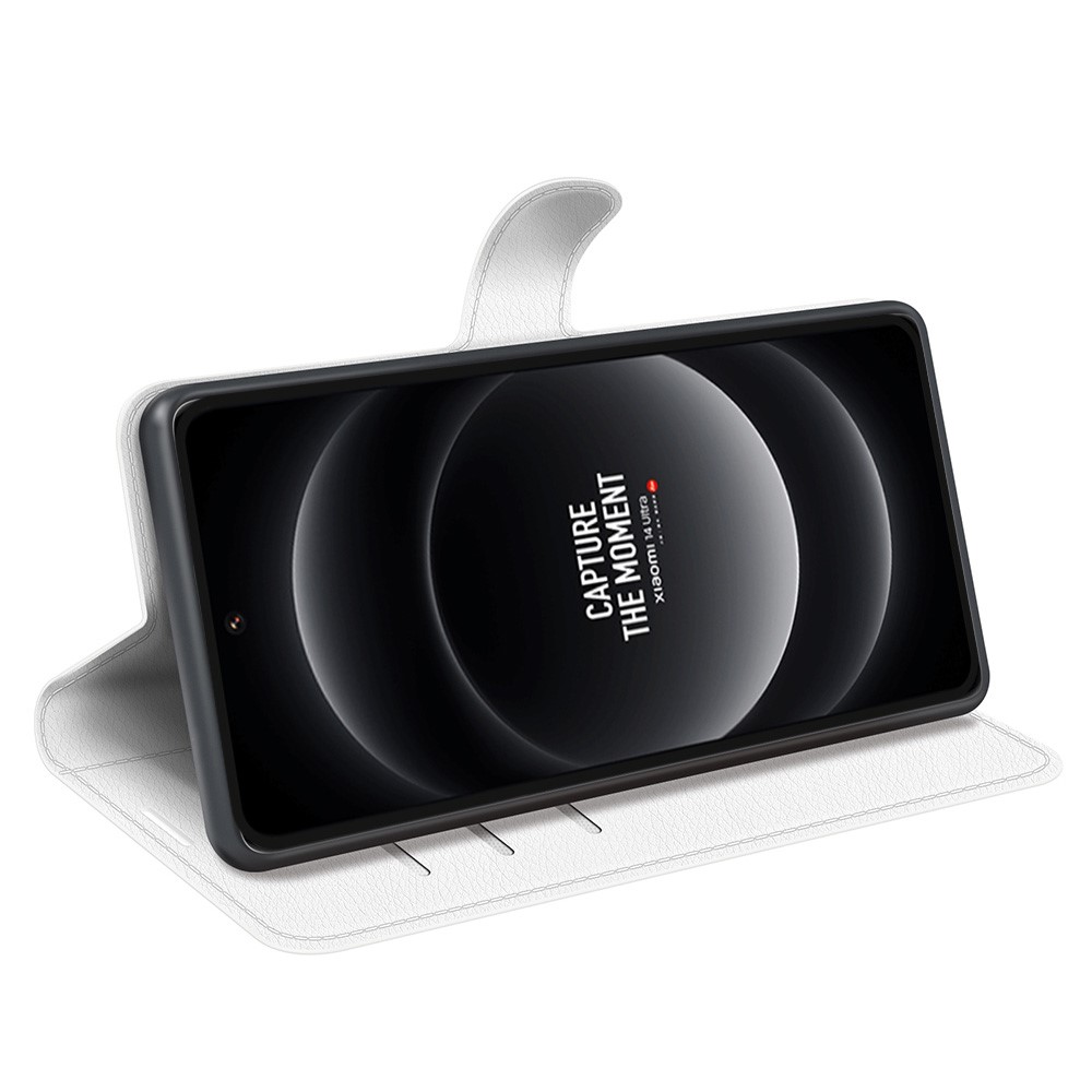  Xiaomi 14 Ultra Fodral Litchi Läder Vit