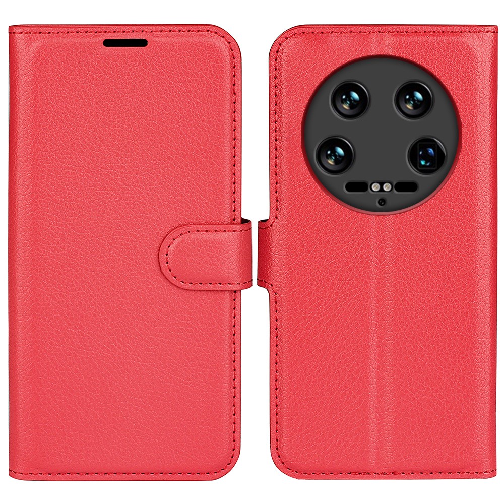 Xiaomi 14 Ultra Fodral Litchi Läder Röd