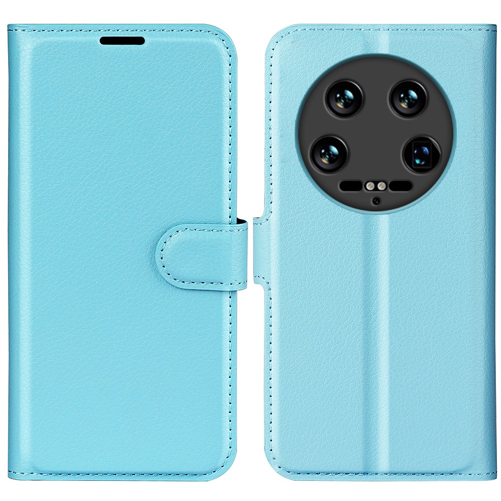  Xiaomi 14 Ultra Fodral Litchi Läder Blå