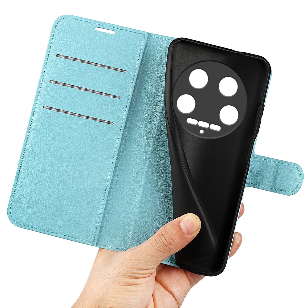  Xiaomi 14 Ultra Fodral Litchi Läder Blå