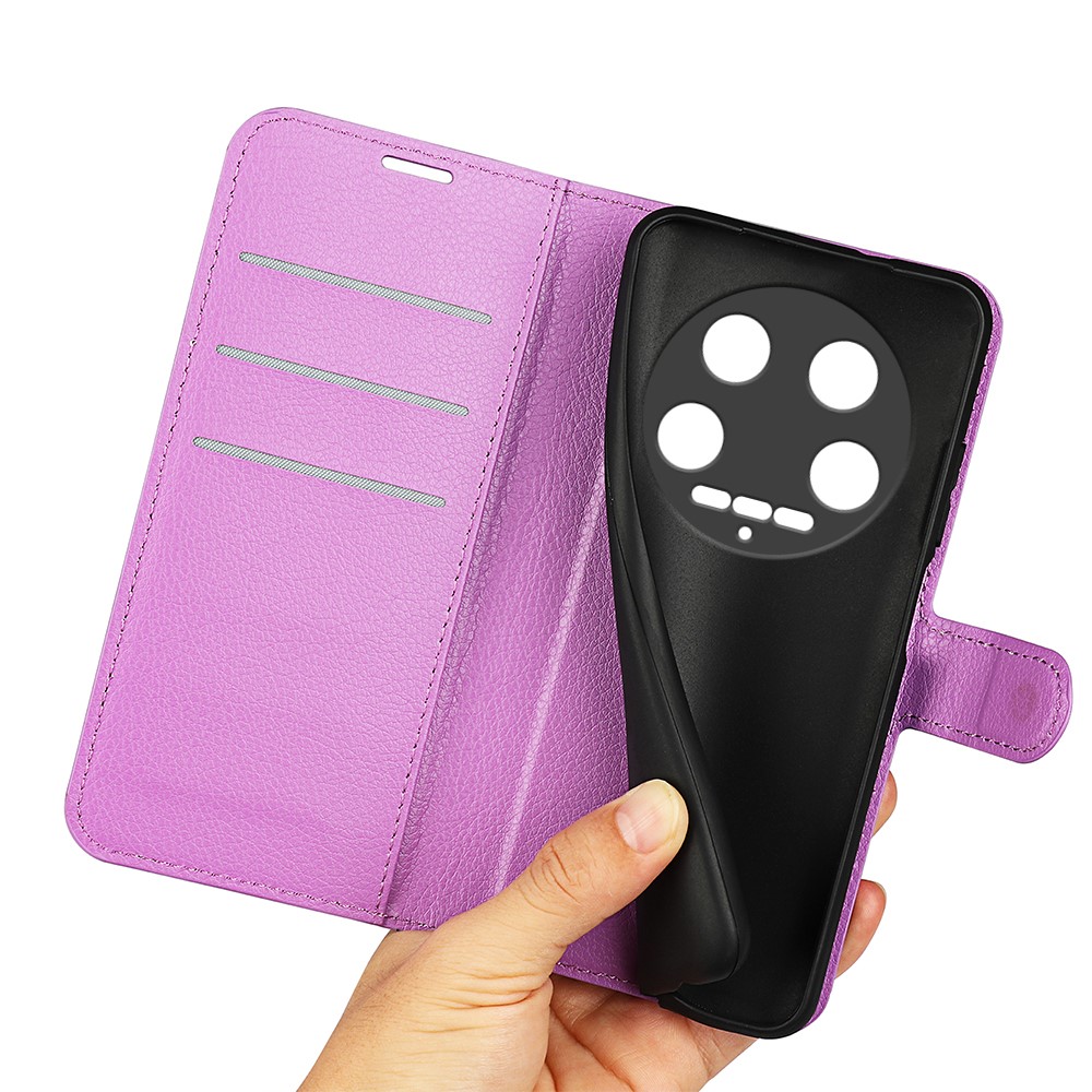  Xiaomi 14 Ultra Fodral Litchi Läder Lila