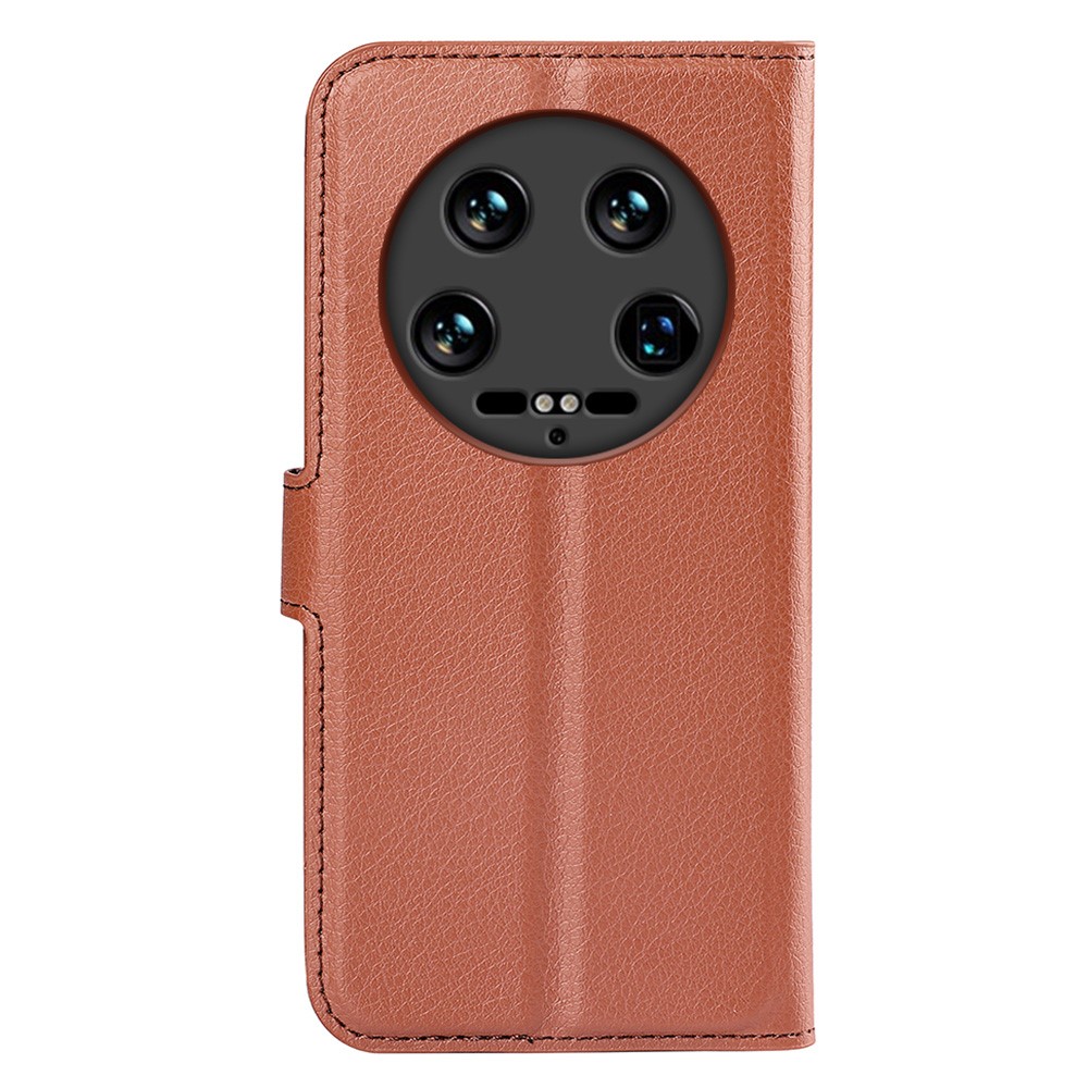 Xiaomi 14 Ultra Fodral Litchi Läder Brun
