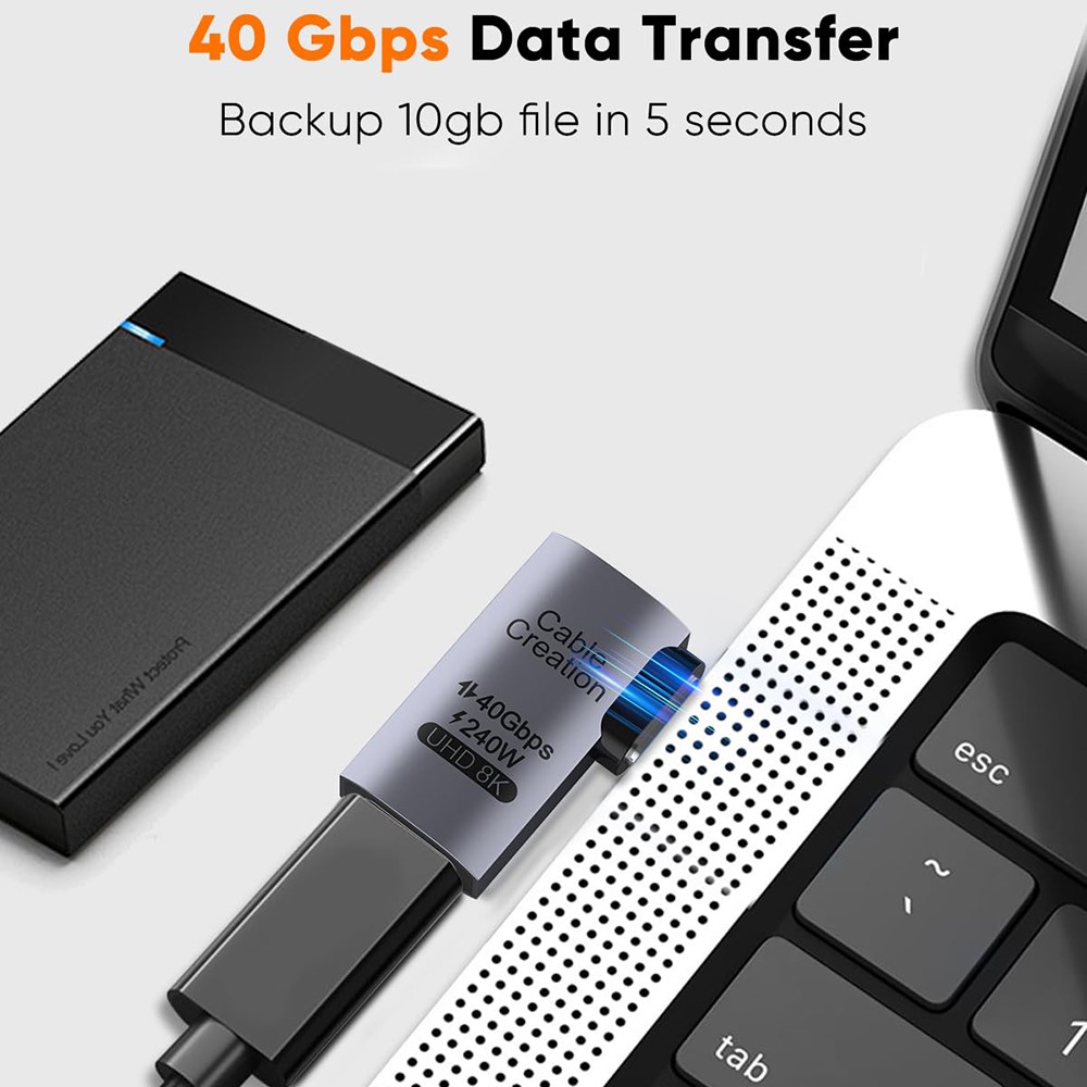 CableCreation CableCreation USB-C Hona - USB-C Hane Adapter Grå