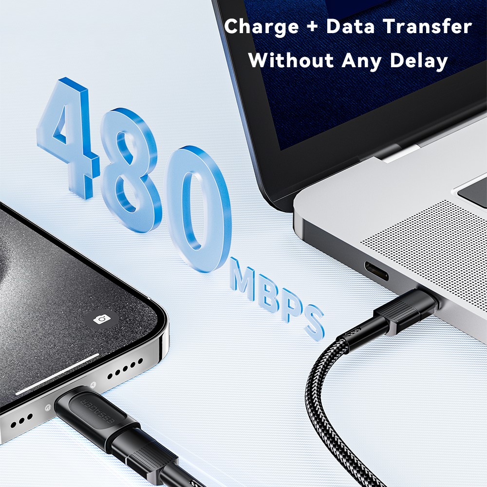 ESSAGER ESSAGER Lightning Hona - USB-C Hane Adapter Svart