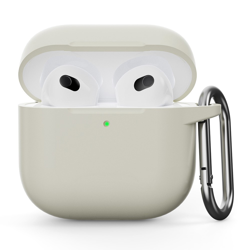  AirPods 4 Skal Med Krok Silikon Off White