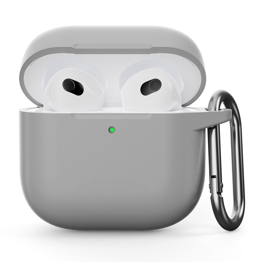  AirPods 4 Skal Med Krok Silikon Ljus Grå